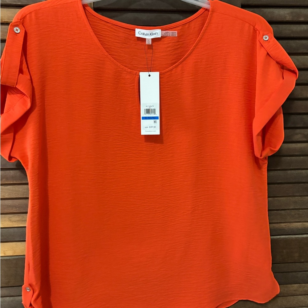 Calvin Klein Women's Orange Top